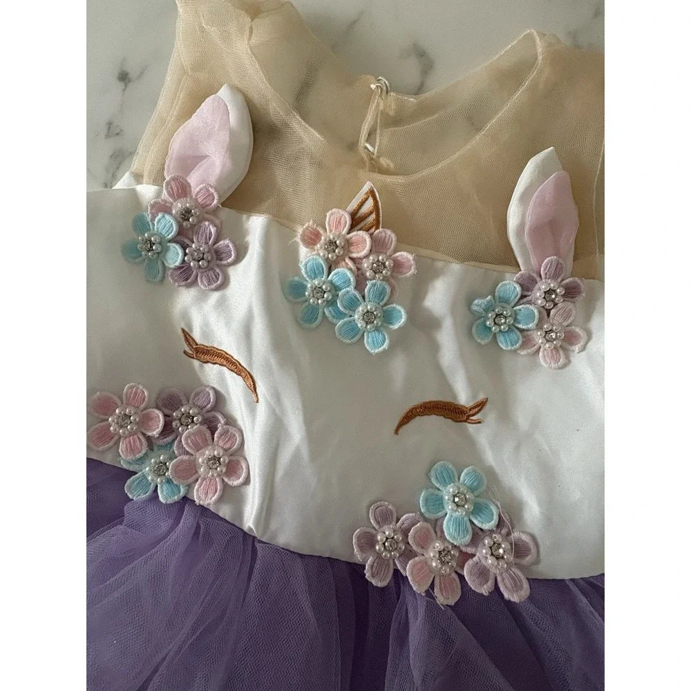 Unicorn Princess Purple Dress Up Costume/ Halloween Kids Size 5-6